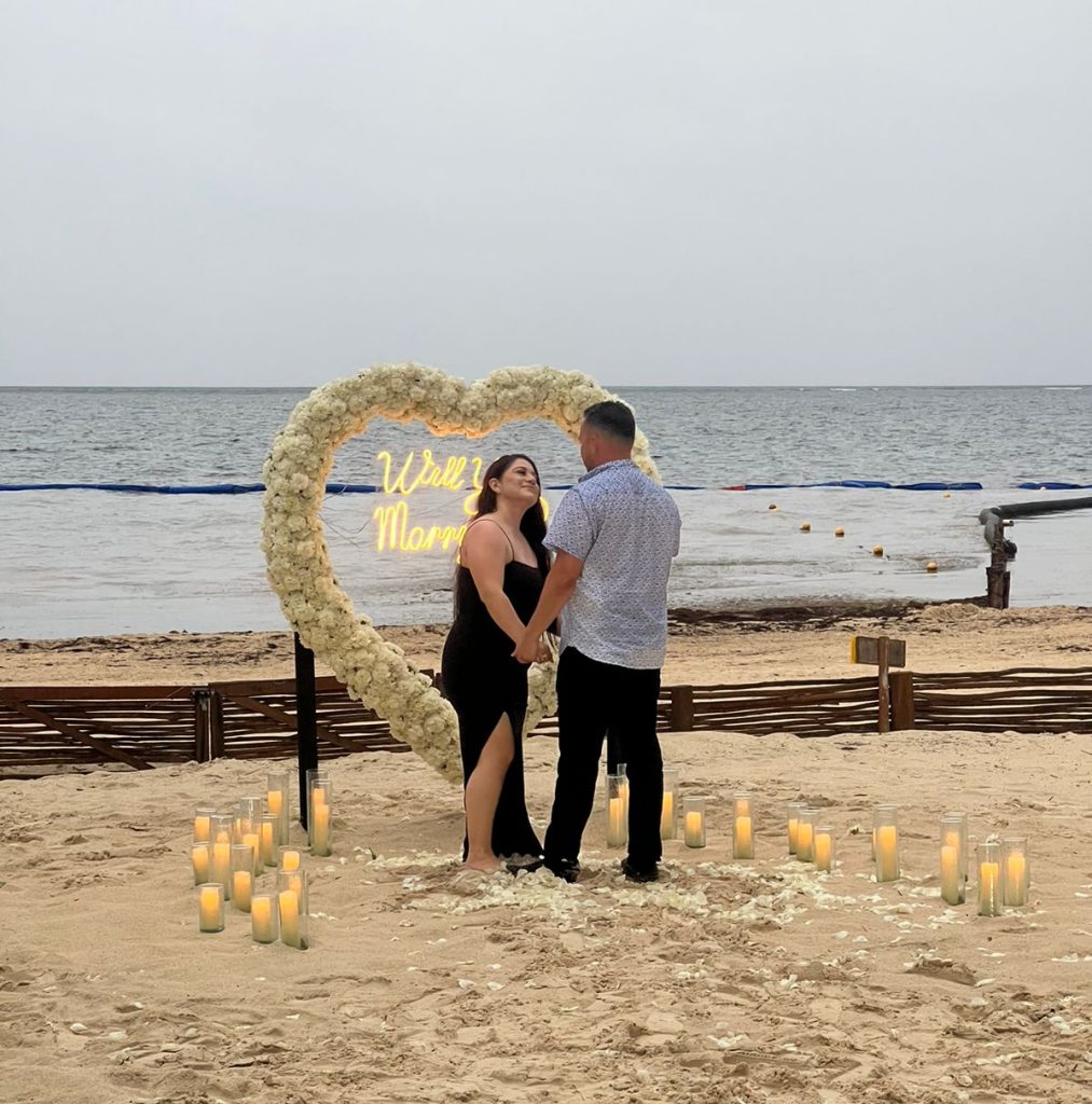 Beach Marriage Proposal - Candle Aisle